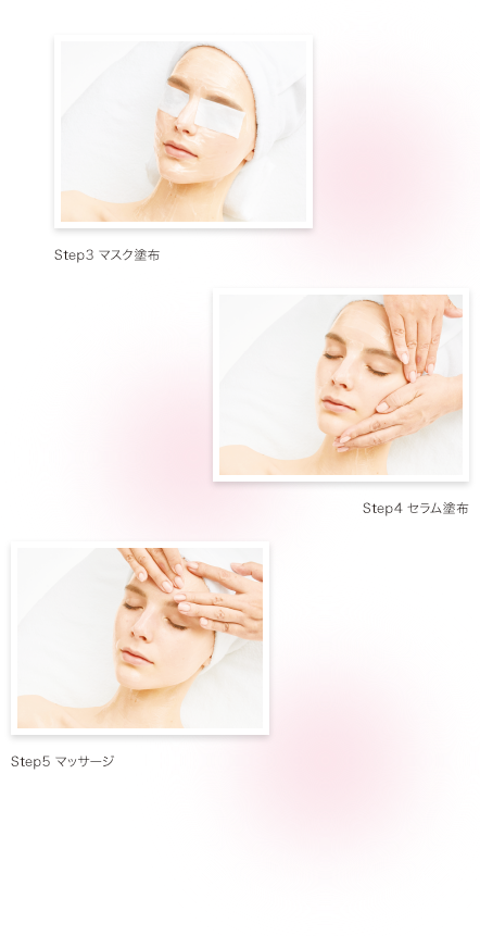 ステップ1:ほぐす(ラフォーレ IM マスク 46)、ステップ2:増やす(ラフォーレ IM セラム 56)、ステップ3:温める(ラフォーレ IM マッサージジェル 36) HSP(ヒートショックプロテイン)活性化×温熱効果の3ステップが、顔に働きかけてリフトアップ