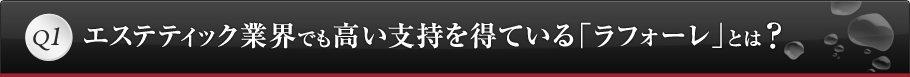 Q1 エステティック業界でも高い支持を得ている「ラフォーレ」とは？