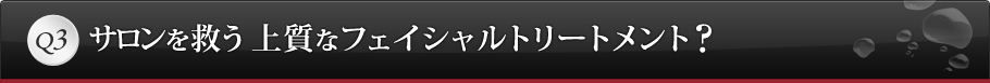 Q3 サロンを救う 上質なフェイシャルトリートメント?